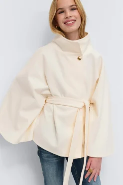 Y belted cape - Weiß - Gina Tricot