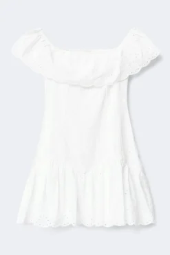 Y broderie dress - Weiß - Gina Tricot