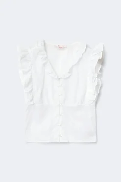 Y fitted short sleeve top - Weiß - Gina Tricot