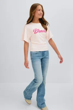 Y fitted tee - Rosa - Gina Tricot