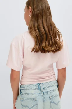 Y fitted tee - Rosa - Gina Tricot
