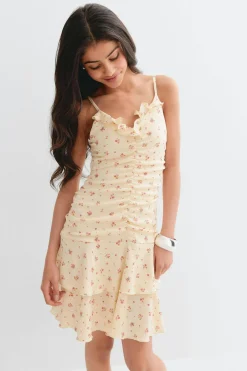 Y frill dress - Gelb - Gina Tricot