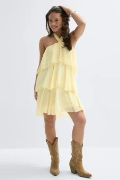 Y halterneck dress - Gelb - Gina Tricot