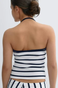 Y halterneck singlet - Blau - Gina Tricot