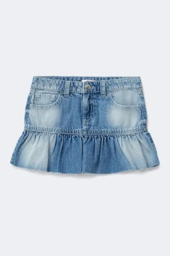 Y jeanova frill denim skirt - Blau - Gina Tricot