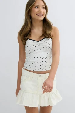 Y jeanova frill denim skirt - Weiß - Gina Tricot