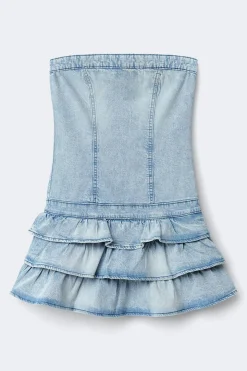 Y jeanqueen smock dress - Blau - Gina Tricot