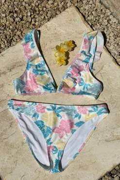 Y kiana frill bikini set - Blau - Gina Tricot