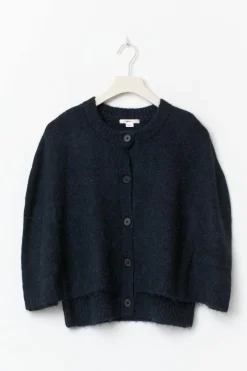 Y knitted cape cardigan - Blau - Gina Tricot