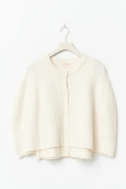 Y knitted cape cardigan - Weiß - Gina Tricot