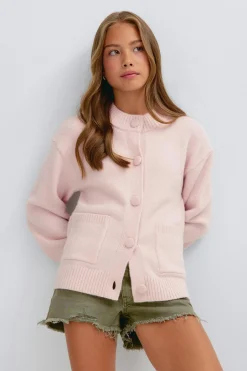 Y knitted cardigan - Rosa - Gina Tricot