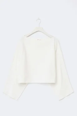 Y knitted poncho top - Weiß - Gina Tricot