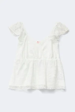 Y lace detail top - Weiß - Gina Tricot