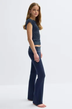 Y low waist yoga leggings - Blau - Gina Tricot