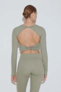 Yoga twist top - Grün - Dame - Gina Tricot