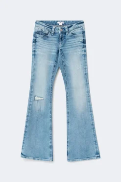 Y one knee destroy jeans tall - Blau - Gina Tricot