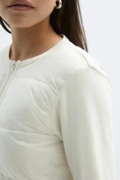 Y padded rib jacket - Weiß - Gina Tricot