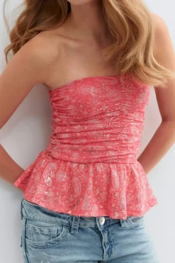 Y paisley top - Rosa - Gina Tricot