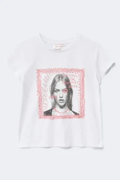 Y printed tee - Weiß - Gina Tricot