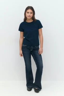 Y scandi basic tee - Blau - Gina Tricot