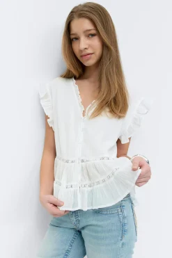 Y short sleeve top - Weiß - Gina Tricot