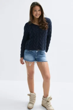 Y sparkle low denim shorts - Blau - Gina Tricot