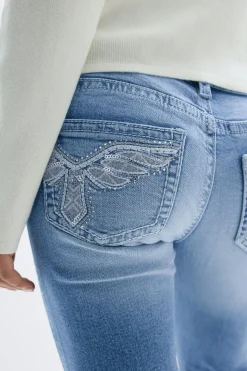 Y sparkle low flare jeans - Blau - Gina Tricot