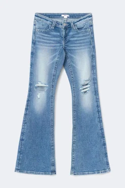 Y sparkle low flare jeans - Blau - Gina Tricot