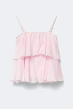 Y strap frill top - Rosa - Gina Tricot