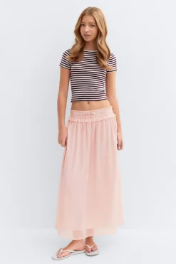 Y tassel chiffon skirt - Rosa - Gina Tricot