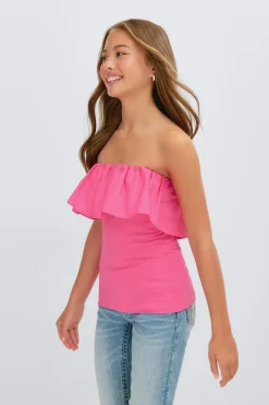 Y tube frill top - Rosa - Gina Tricot