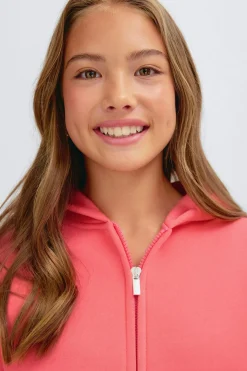 Y zip hoodie - Orange - Gina Tricot