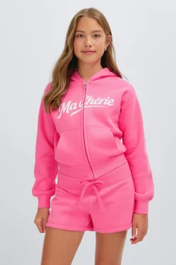 Y zip hoodie - Rosa - Gina Tricot